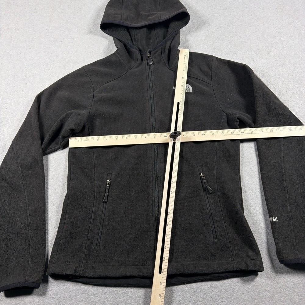 North Face Jacket Womens Medium Black WindWall Fleece Hooded Full Zip Outdoor - Picture 3 of 9